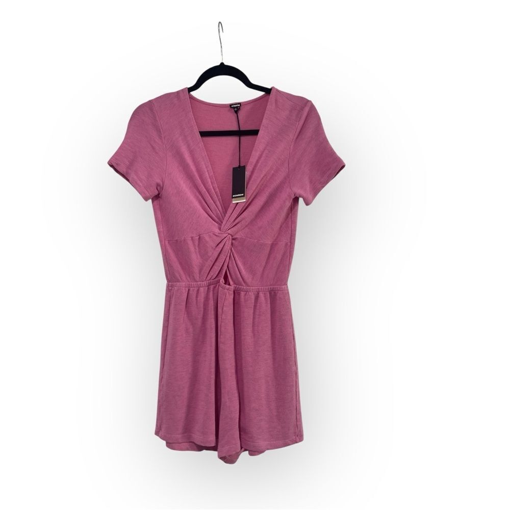 NWT MONROW TWISTED CUT OUT FRENCH TERRY PLAYSUIT PINK ROMPER SIZE MEDIUM
